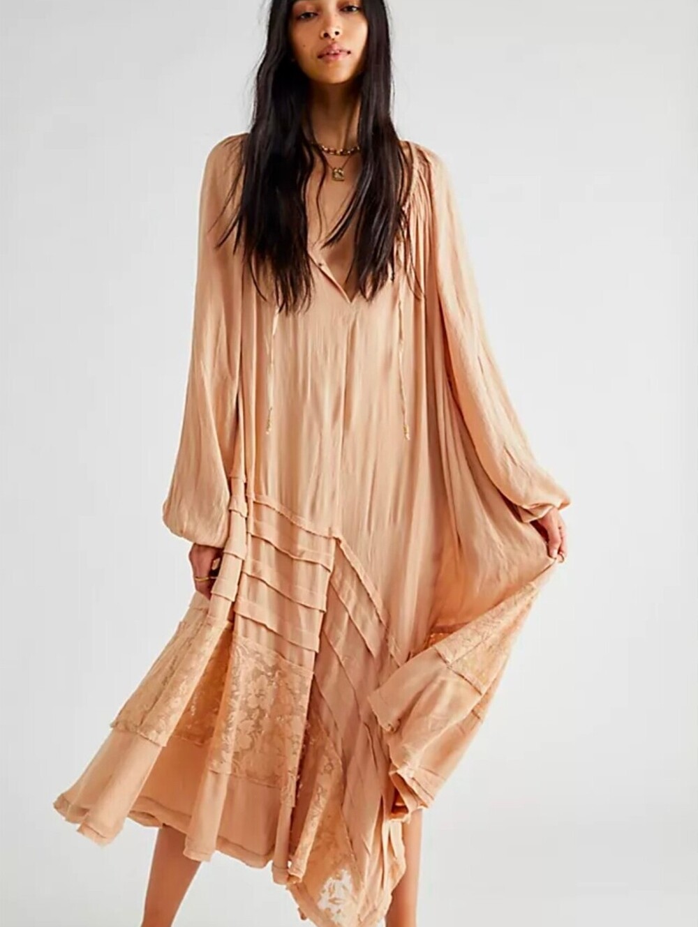 Free People Beige Boho Maxi Dress XS